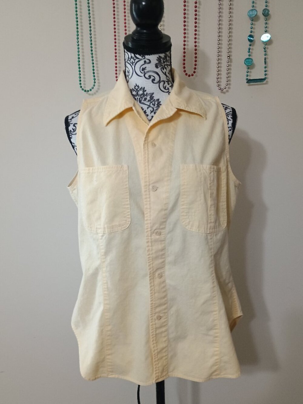 Vintage Ralph Lauren Yellow Sleeveless Button Down Sz. 12
